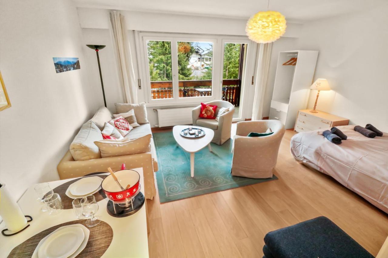 Studio Chaleureux Et Paisible Crans-Montana Exterior foto
